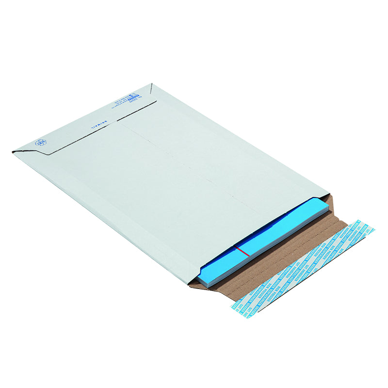 Brimail Karton-Versandtasche – 209 × 277 mm, Öffnung Schmalseite, Wellkarton, Weiss, Selbstklebend – 100 Stück