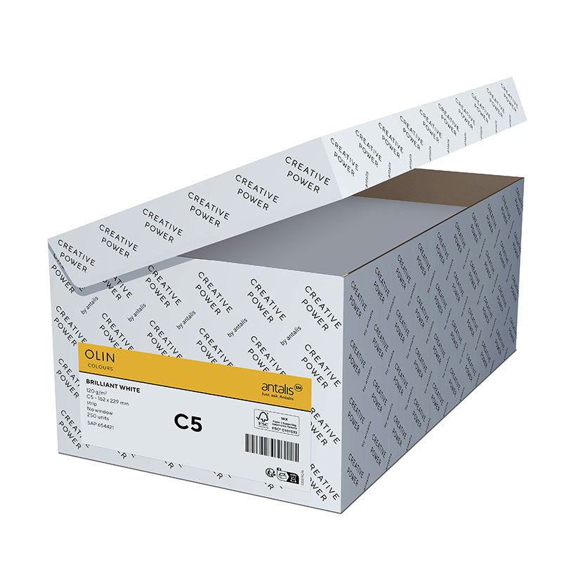 Olin Couvert C5, ohne Fenster, Urban Grey, 120 g/m² – 50 Stk.