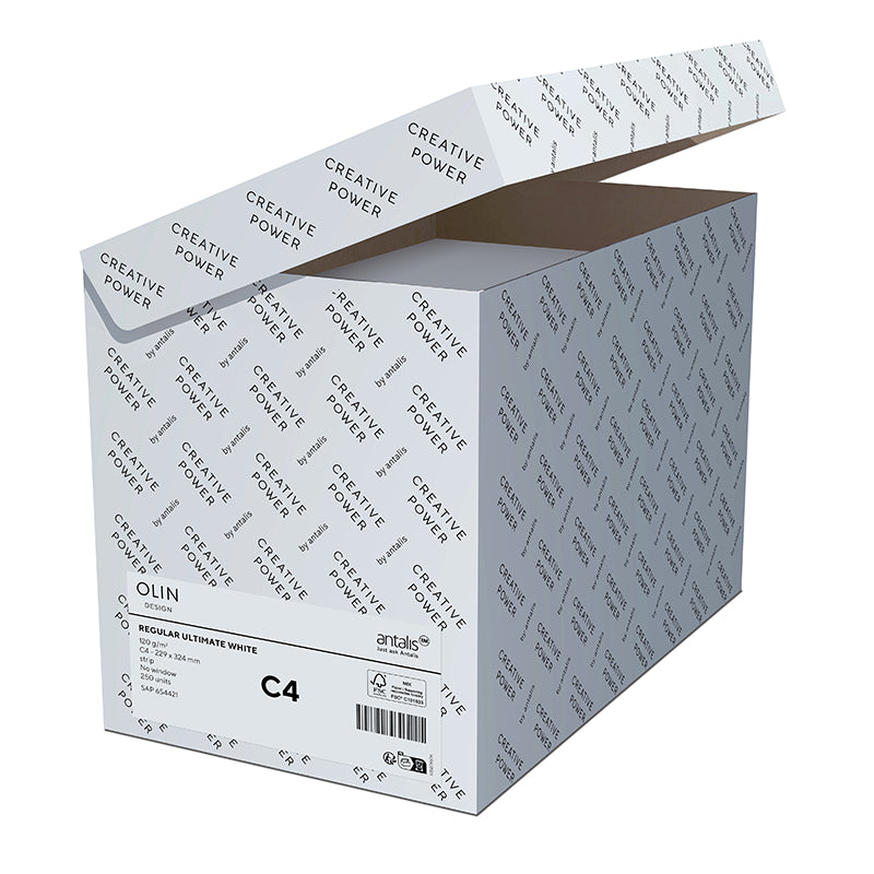 Olin Couvert C5, ohne Fenster, Soft White, 120 g/m², mit Innendruck – 500 Stk.