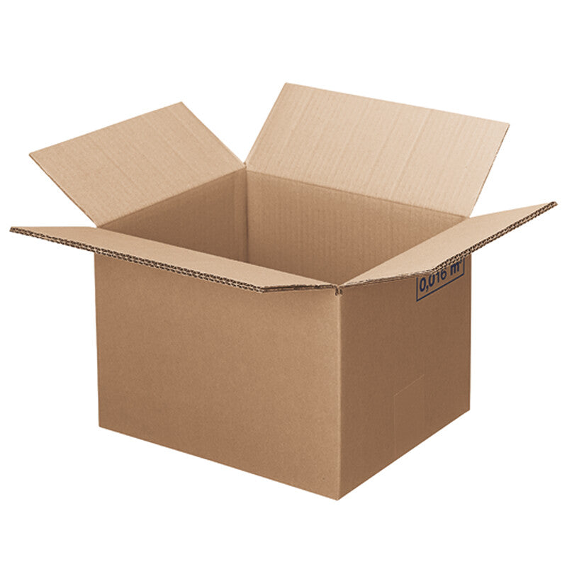 Wellkarton-faltboxe FEFCO 0201 Faltbox, braun – 305 × 216 × 200 mm – 25 Stk.