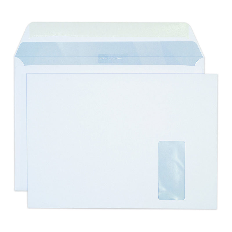 Elco Couvert C4, Fenster rechts, Nassklebung, hochweiss, 120 g/m² – 250 Stk.