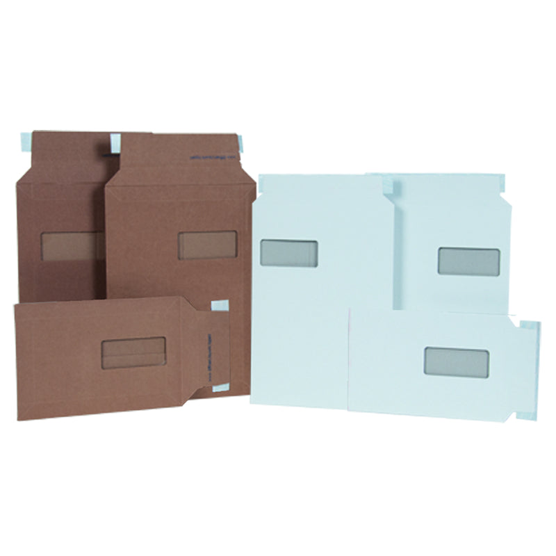 Versandtaschenausvollpappe Karton-Versandtasche – 229 × 324 mm, Vollpappe, Weiss, Selbstklebend – 1 Stk. (Ab 50 Stk.)