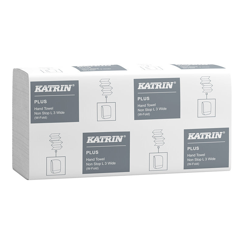 Katrin – Falthandtücher W-Falz – 3-lagig, weiss, Zellstoff – 240 × 320 mm – für gängige Spender – 2'250 Blatt