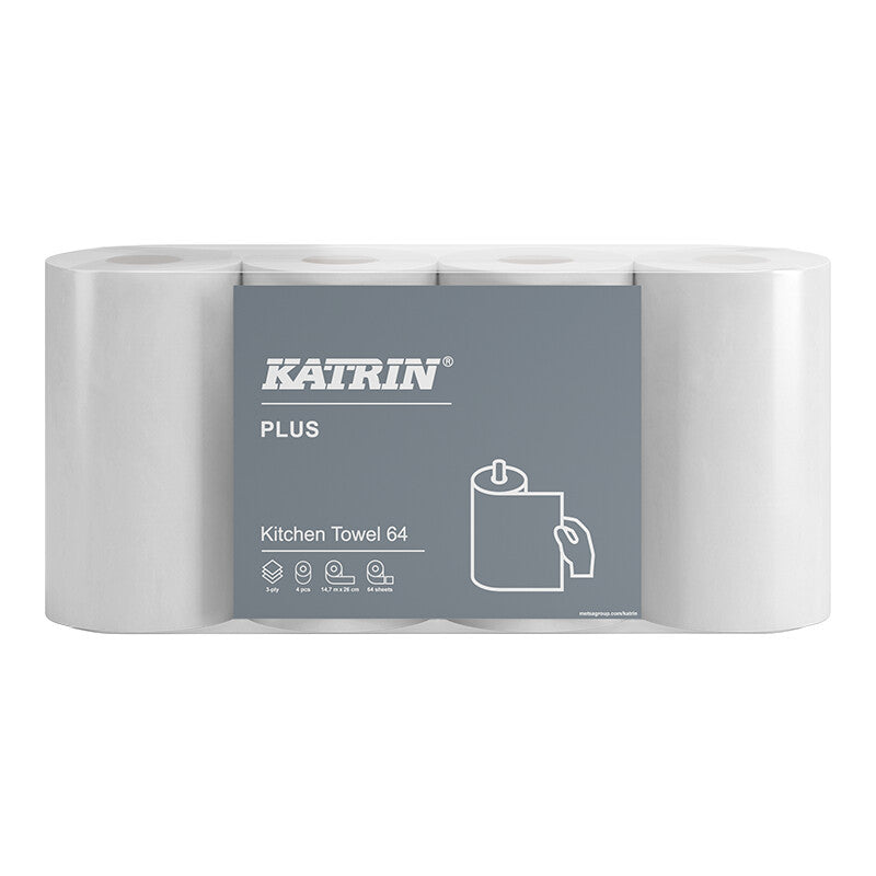 Katrin katrin Katrin Handtuchrolle – 3-lagig, Zellstoff, weiss, 230 mm × 16,64 m, 192 Rollen
