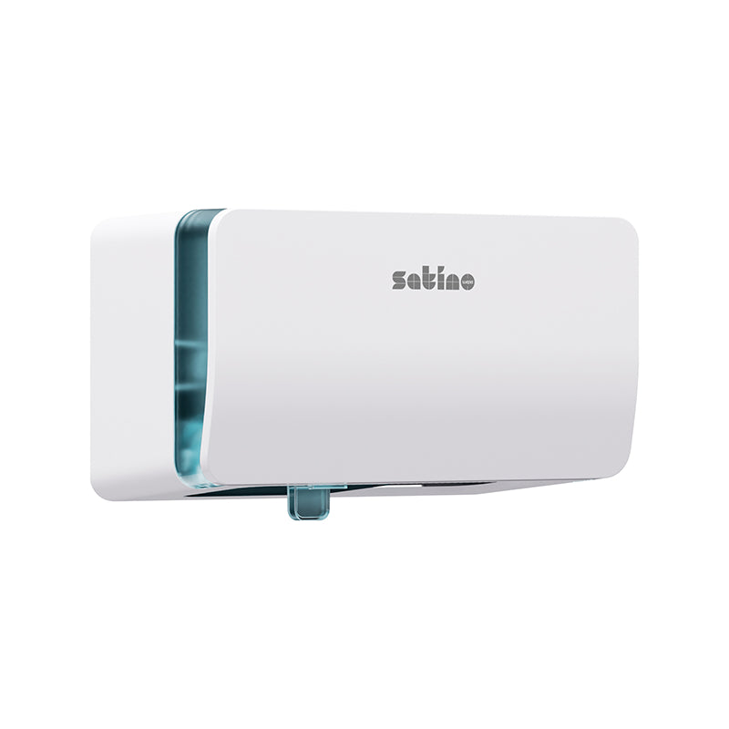Satino satino Satino Toilettenpapierspender – Kunststoff, Weiss, für 2 Rollen, 30,1 × 15,9 × 18,6 cm