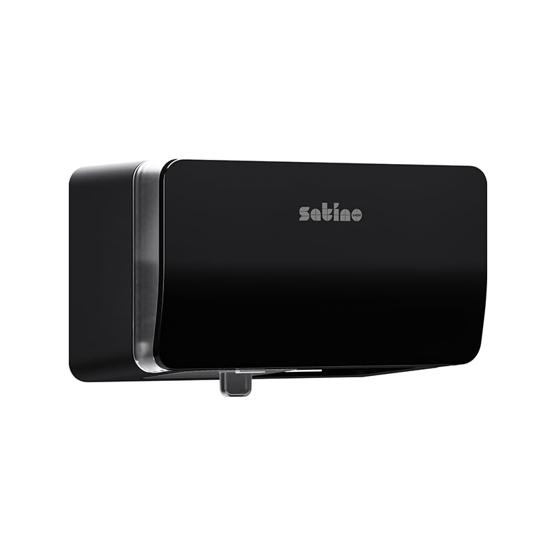 Satino satino Satino Toilettenpapierspender – Kunststoff, Schwarz, für 2 Rollen, 30,1 × 15,9 × 18,6 cm