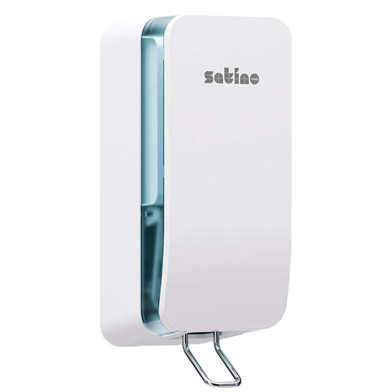 Satino Clean & Care Manueller Seifenspender – Wandmontage – 1'000 ml, Weiss, Kunststoff