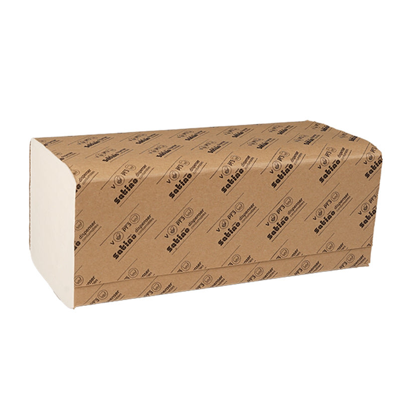 Satino satino Satino Falthandtuch Prestige – V-Falz, 2-lagig, Zellstoff, weiss, 250 × 230 mm, 3000 Stk.