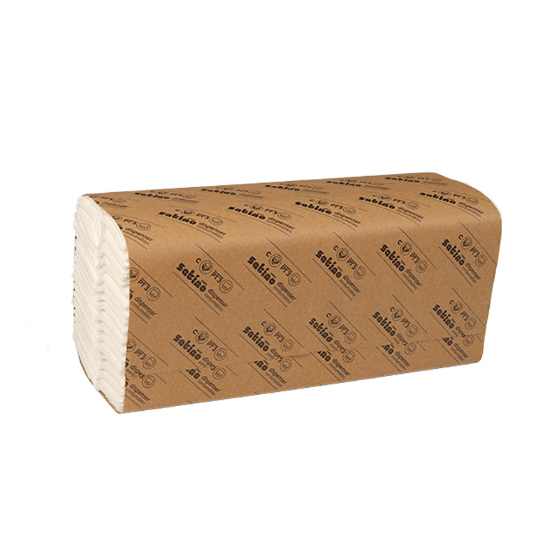 Satino – Falthandtücher C-Falz – 2-lagig, hochweiss, Zellstoff – 230 × 320 mm – Karton 20'160 Blatt – FSC