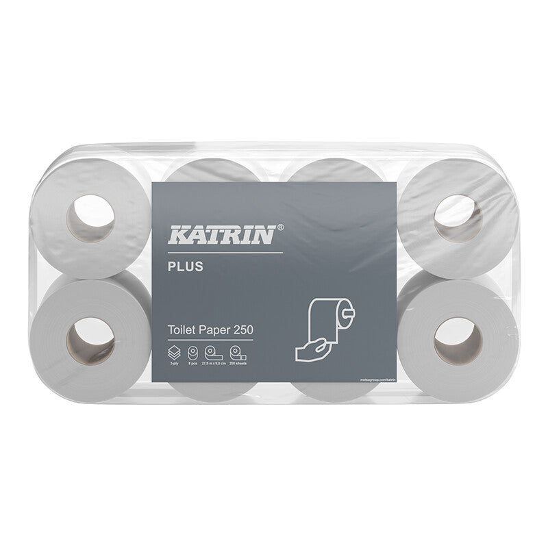 Katrin katrin Katrin Plus Toilettenpapier – Zellstoff, 4-lagig, weiss, 180 Blatt/Rolle, 98 × 133 mm – 700 Rollen