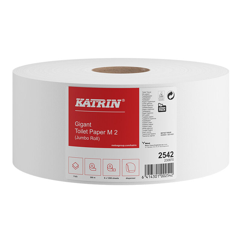 Katrin katrin Katrin Toilettenpapier – Recycling, 3-lagig, weiss, 250 Blatt/Rolle, 95 × 110 mm – 1512 Rollen