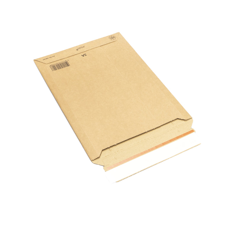 Mikrowell-versandtasche Karton-Versandtasche – 176 × 250 mm, Öffnung Schmalseite, Wellkarton, Braun, Selbstklebend – 250 Stück