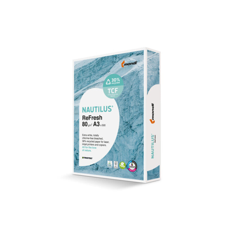 Nautilus ReFresh Recyclingpapier Hochweiss – A3, 80 g/m², 50'000 Blatt