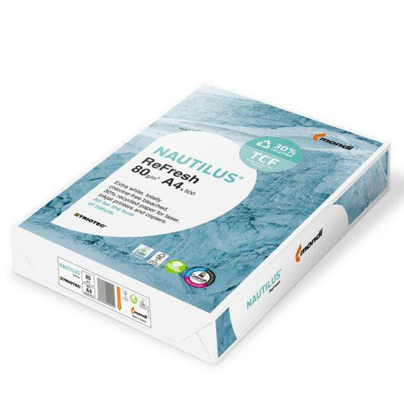 Nautilus ReFresh Recyclingpapier Hochweiss – A4, 80 g/m², 25'000 Blatt