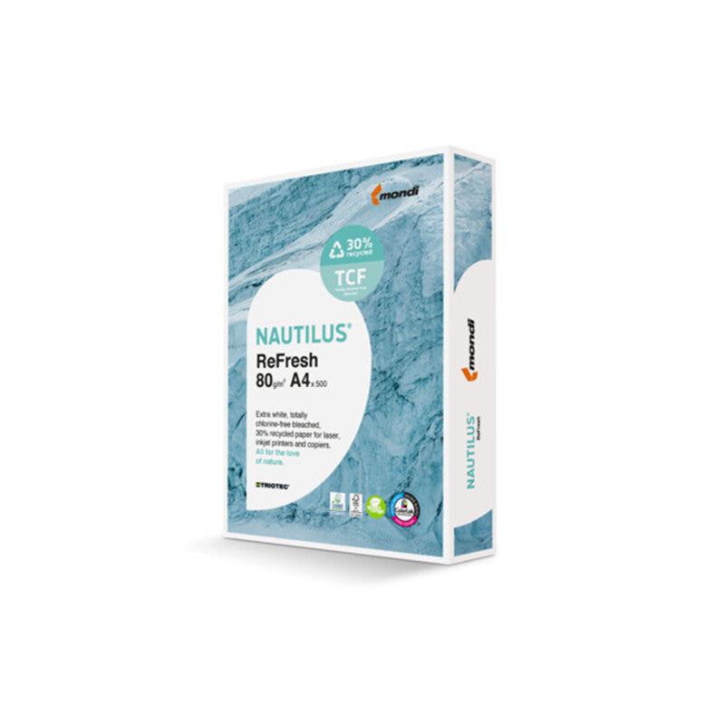 Nautilus ReFresh Recyclingpapier Hochweiss – A4, 80 g/m², 2'500 Blatt