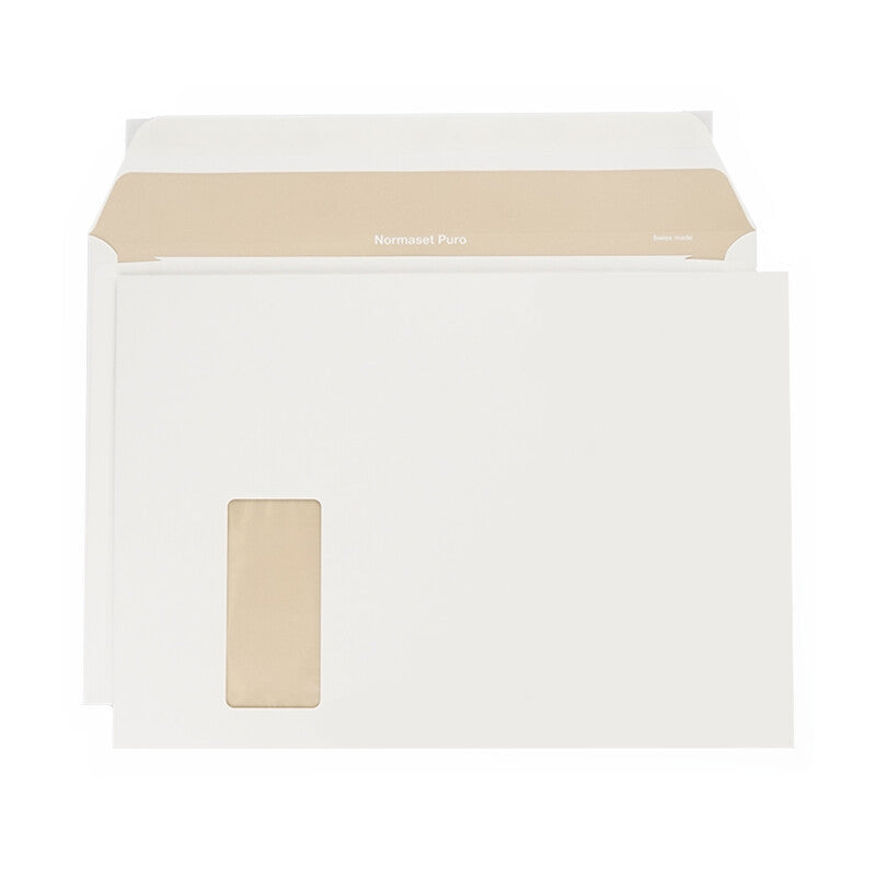 Normasetpuro/biotop3 Normaset Puro Couvert C4 (324 × 229 mm), mit Fenster, naturweiss, 120 g/m² – 250 Stk.