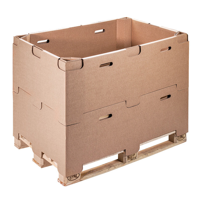 Palettenaufsatzrahmen für Euro-Mass 1'200 × 800 mm – 1'150 × 750 × 400 mm, 2-wellig (BC), Wellkarton – 5 Stk.