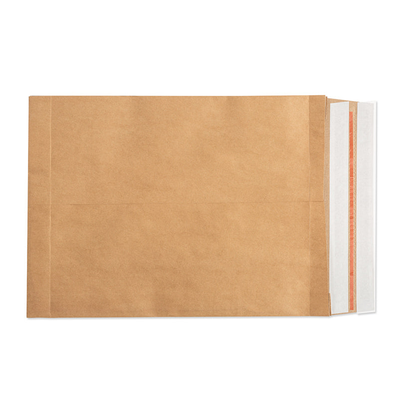 Master'in Papierversandtasche – 320 × 430 × 80 mm, Seiten- und Bodenfalte, Braun, 2× Peel & Seal – 100 Stück
