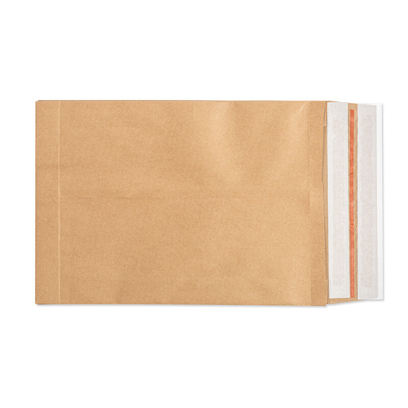 Master'in Papierversandtasche – 320 × 430 × 80 mm, Seiten- und Bodenfalte, Braun, 2× Peel & Seal – 100 Stück