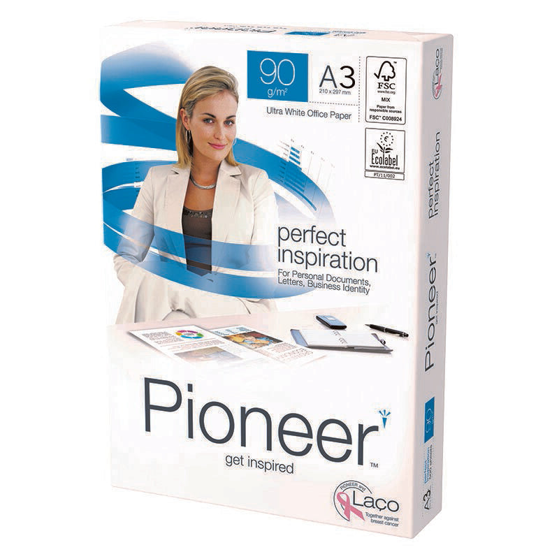 Pioneer officepaper Pioneer Kopierpapier – A3, 90 g/m², Hochweiss – FSC – 25000 Blatt
