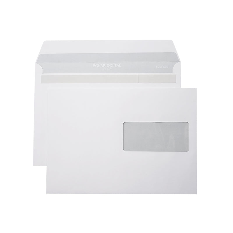 Polar Couvert C5, Fenster rechts, weiss, lasertaugliche Fensterfolie – 500 Stk.