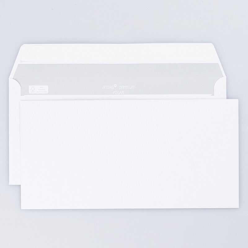 Polar Couvert C5/6, Fenster rechts, hochweiss, 100 g/m², mit Innendruck – 500 Stk.