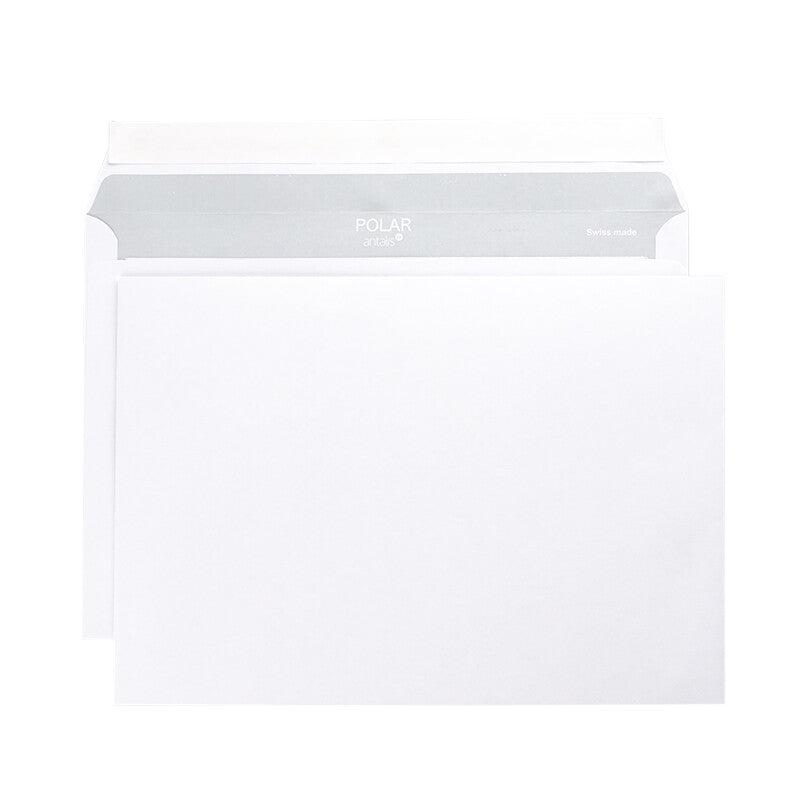 Polar Couvert C5, ohne Fenster, hochweiss, 100 g/m², mit Innendruck – 500 Stk.
