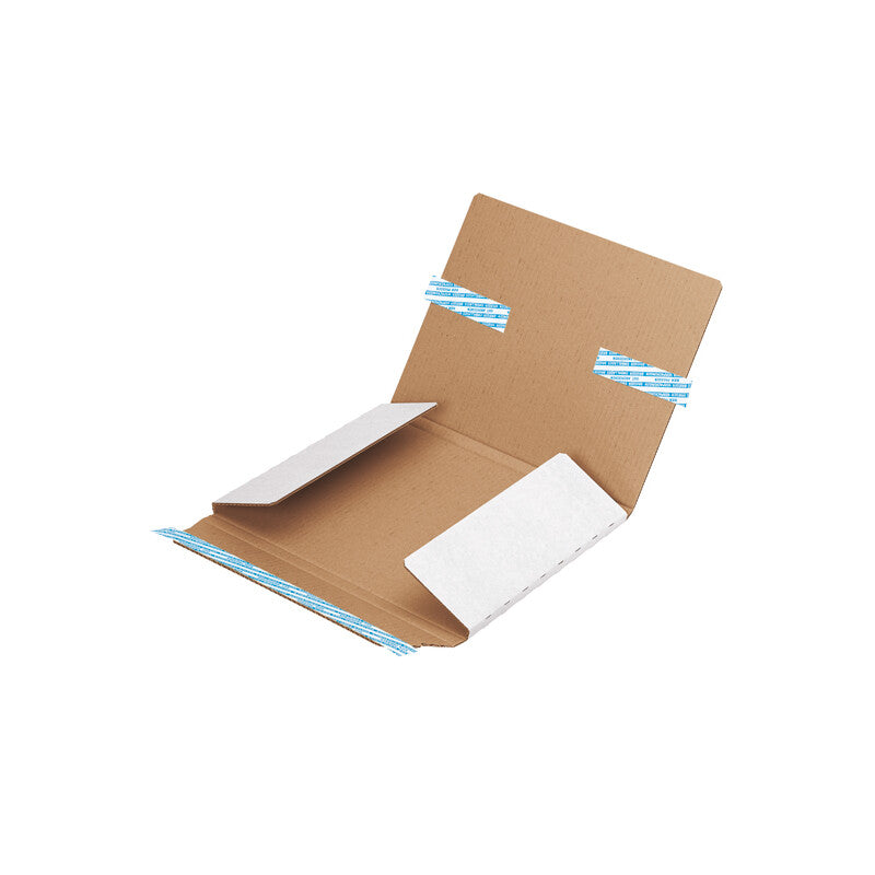 Versandumschlag Karton-Versandtasche – 215 × 160 × 13 mm, Wellkarton, Weiss, Selbstklebend – 250 Stück