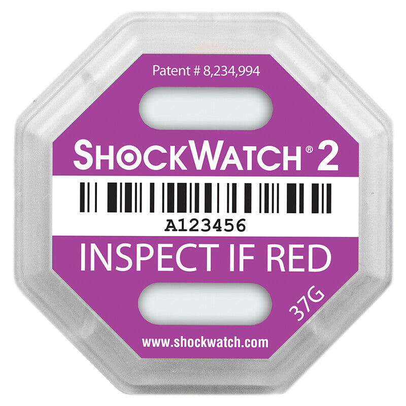 ShockWatch Stossindikator 2 – 43 × 43 × 6 mm – violett – 100 Stück