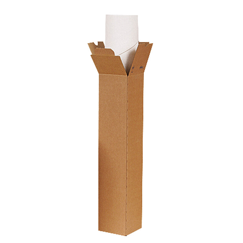 Vierkanthülle mitKartonrolle Vierkanthülse – 910 × 120 × 3'000 mm, 1-wellig (B), Steckverschluss, braun – 10 Stk.
