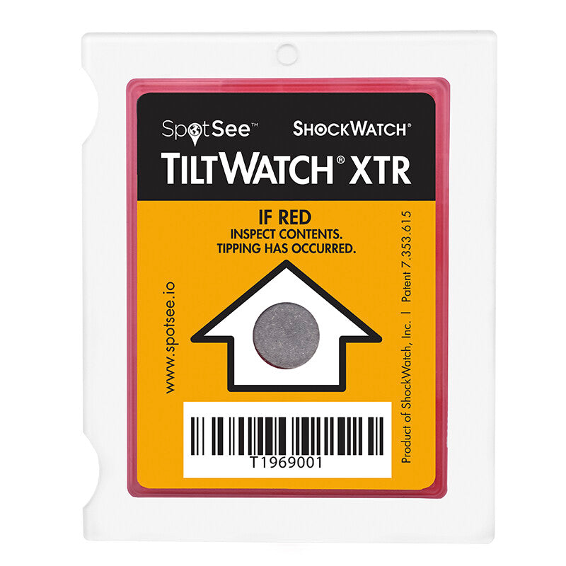 TiltWatch Kippindikator, XTR – 74 × 60 × 5 mm – gelb – 100 Stück