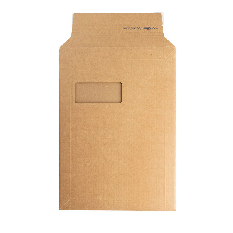 Mikrowell-versandtasche Karton-Versandtasche – 250 × 350 mm, Schmalseite offen, Wellkarton, braun, selbstklebend – 1 Stk. (Ab 50 Stk.)