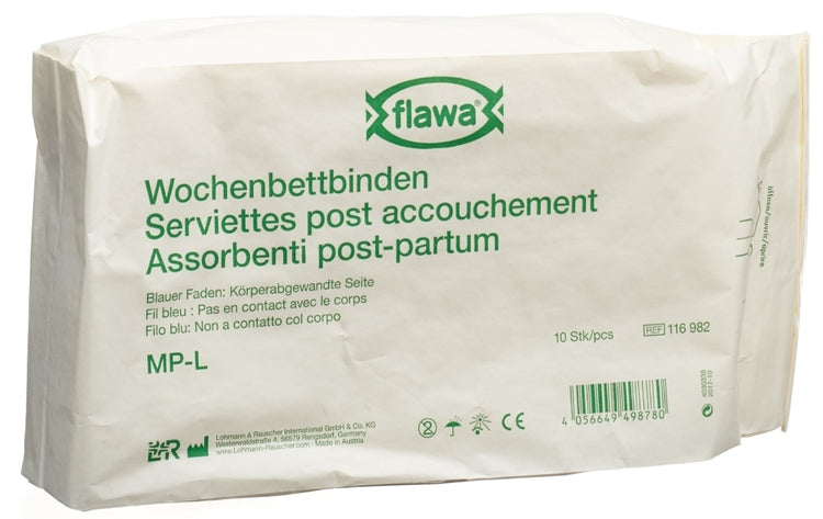 Lohmann und rauscher Flawa Wochenbettbinden MP-L – 28 cm – 10 Stk