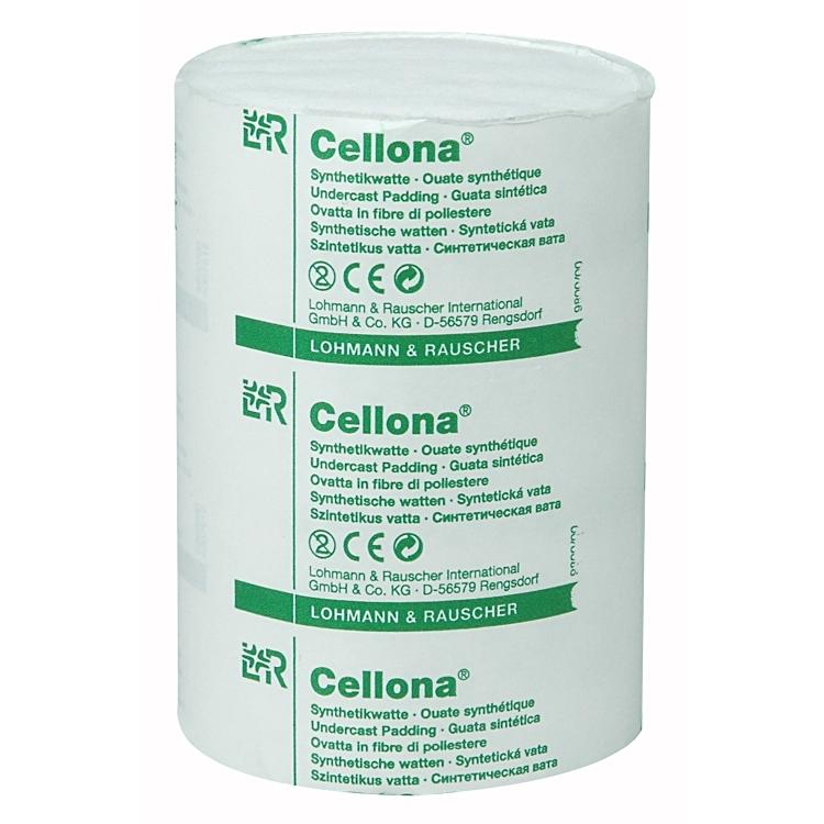 Lohmann & Rauscher Cellona Synthetikwatte Binde – 100 mm × 3 m, 4 Stück, Polyester, Weiss