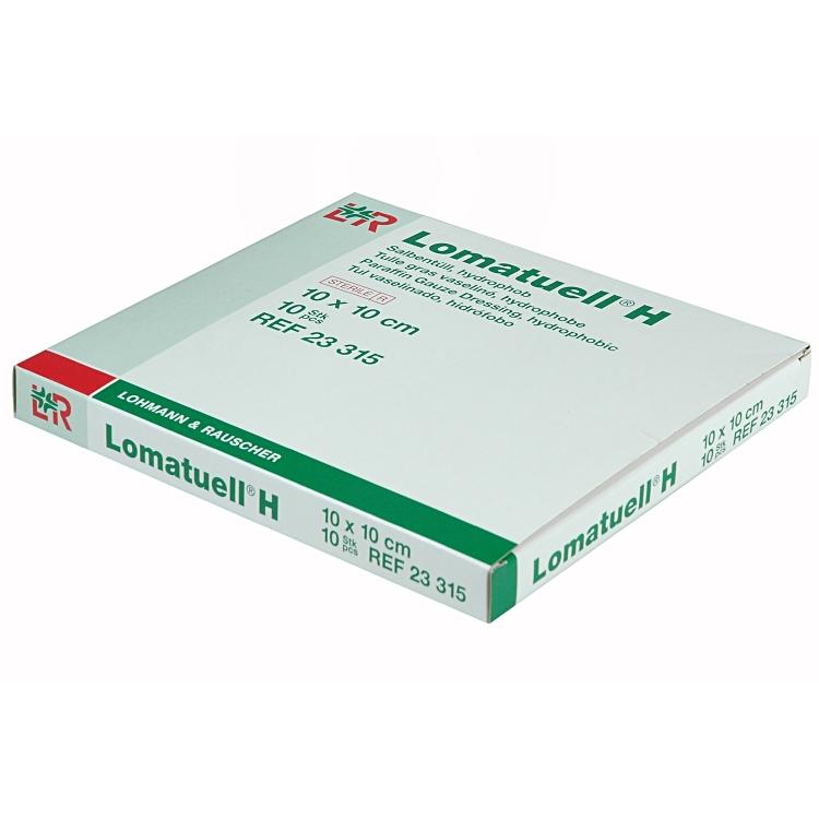 Lohmann und Rauscher Kompressen Lomatuell H – 100 × 100 mm, 10 Stück