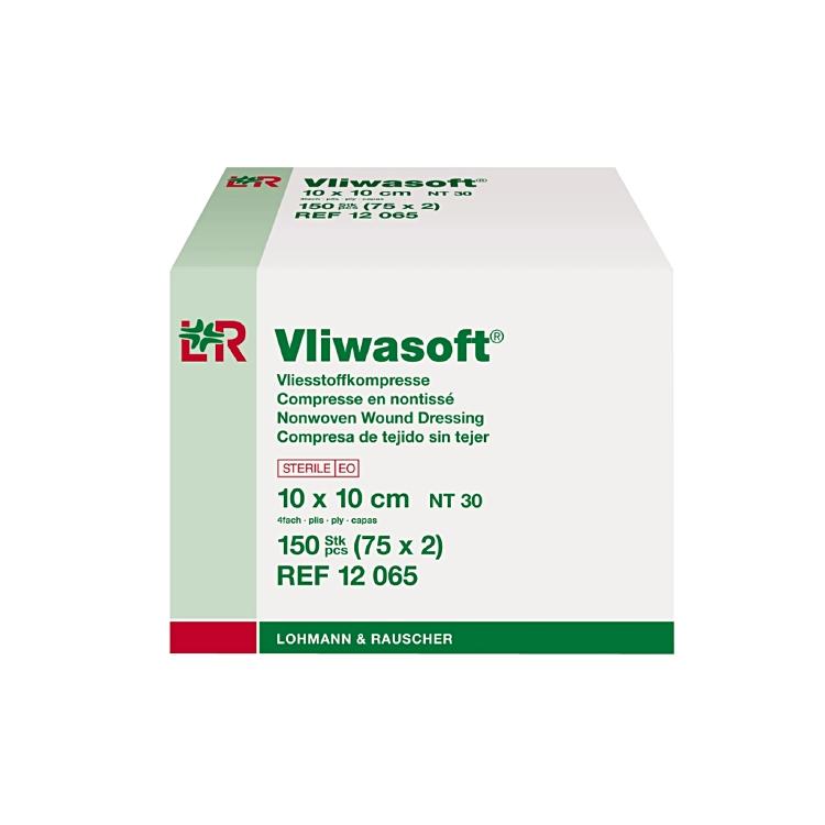 Lohmann und rauscher Lohmann & Rauscher Kompressen Vliwasoft – 100 × 100 mm, 150 Stück, steril, 4-lagig