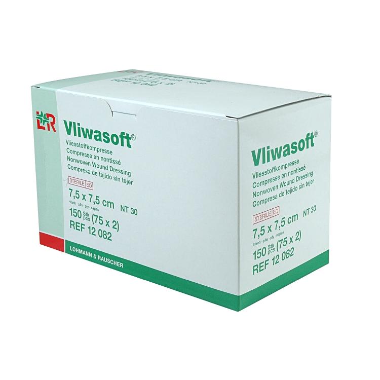 Lohmann und rauscher Lohmann & Rauscher Kompressen Vliwasoft – 75 × 75 mm, 75 × 2 Kompressen, steril