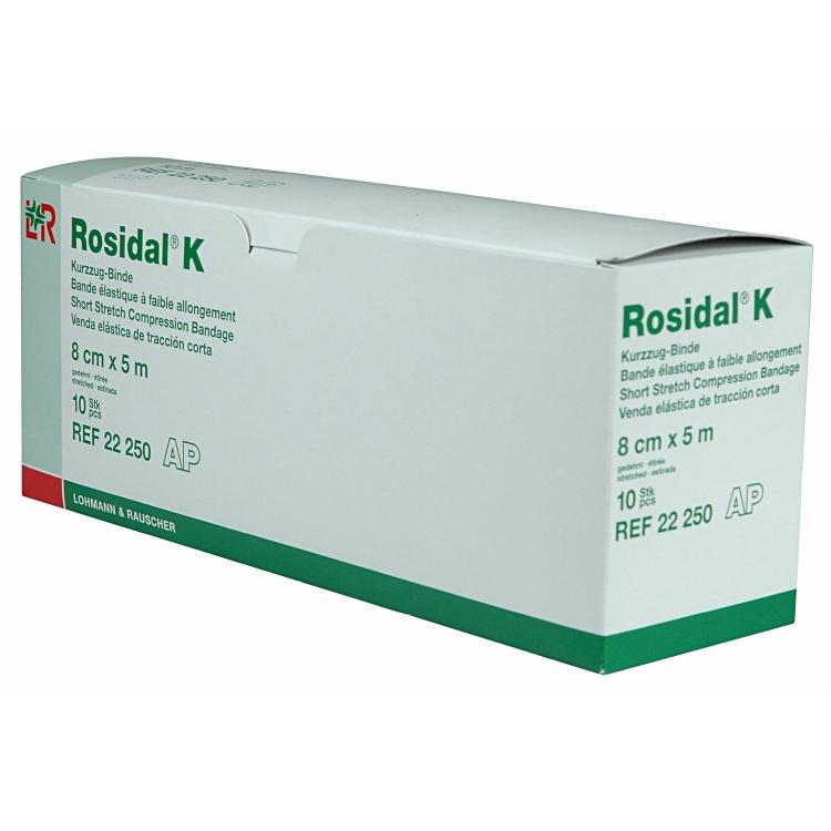 Lohmann & Rauscher Rosidal K Kurzzugbinde – 80 mm × 5 m, braun, 10 Stück