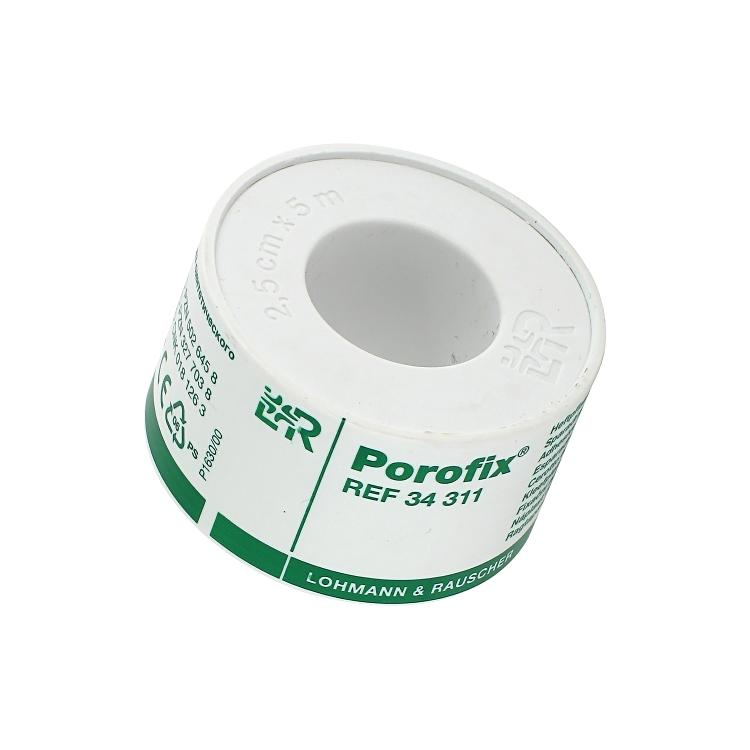 Lohmann und rauscher Lohmann & Rauscher Porofix Pflasterrolle – 25 mm × 5 m, 12 Rollen, Hautfarben, Textil