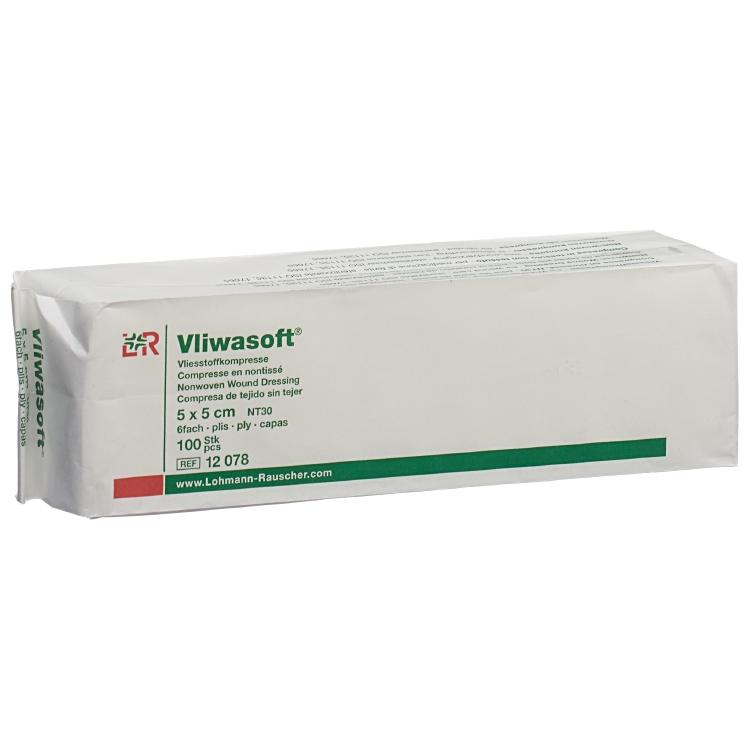 Lohmann und rauscher Lohmann & Rauscher Kompressen Vliwasoft – 50 × 50 mm, 100 Stück, unsteril, Papierbeutel