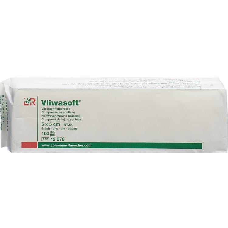 Lohmann und rauscher Lohmann & Rauscher Kompressen Vliwasoft – 50 × 50 mm, 100 Stück, unsteril, Papierbeutel