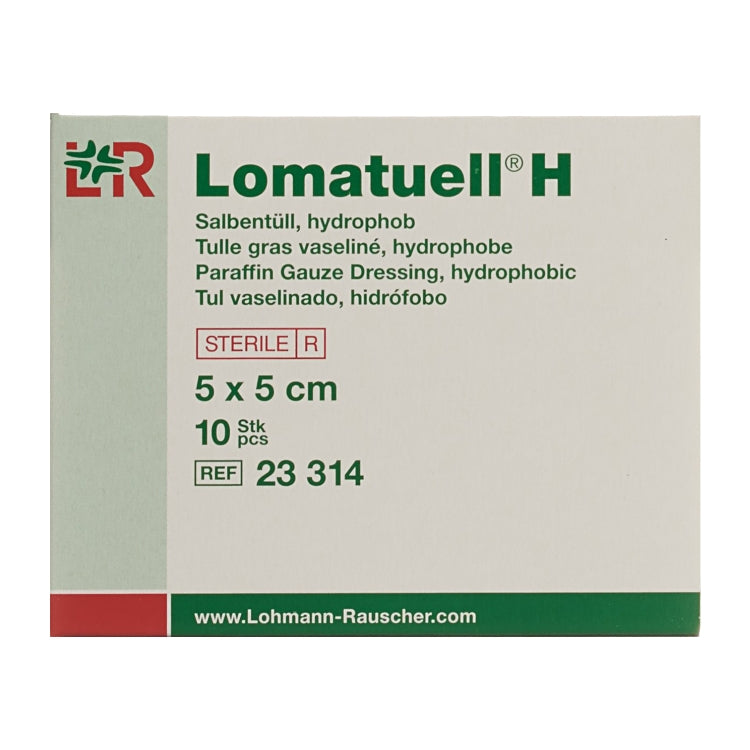 Lohmann und rauscher Kompressen Lomatuell H – 50 × 50 mm, 10 Stück, steril