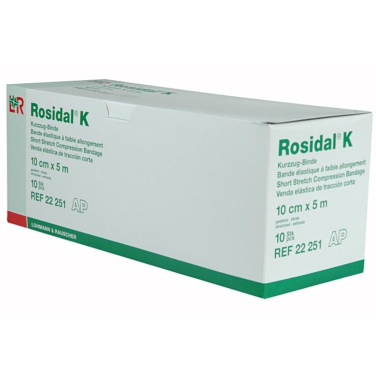 Lohmann und Rauscher Binde Rosidal K Kurzzugbinde – 100 mm × 5 m, braun, 1 Stück