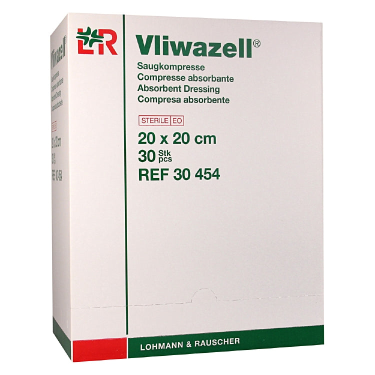 Lohmann und rauscher Lohmann & Rauscher Kompressen Vliwazell – 200 × 200 mm, 30 Stück, steril