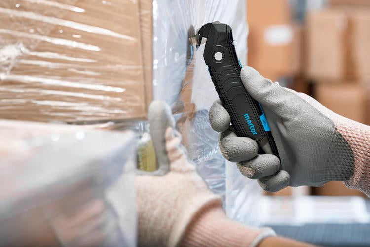 Martor Secumax 350 – Sicherheitsmesser Schnitttiefe 6 mm, abriebfester Kunststoff, 2in1-Klingenkopf, 10 Stk.