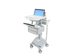Ergotron StyleView SV44-1162 – Laptop-Computerwagen, 6 Schubladen, mit LiFe-Akku, bis 17,3", Grau/Weiss