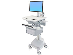 Ergotron StyleView SV44-13B1-C – Computerwagen mit LCD-Pivot, 1 Schublade, mit SLA-Akku, bis 24", Grau/Weiss