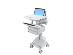 Ergotron StyleView SV44-1161-C – Laptop-Computerwagen, 6 Schubladen, mit SLA-Akku, Grau/Weiss, CH-Stecker