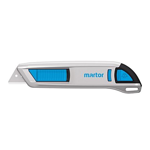 Martor Secunorm 500 – Sicherheitsmesser mit 5 mm Trapezklinge, Aluminium, automatischer Klingenrückzug