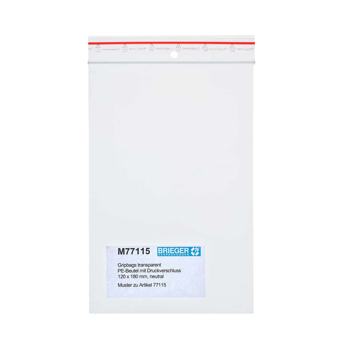 Brieger Druckverschlussbeutel – 230 × 320 mm, 50 µm, natur – 100 Stk.
